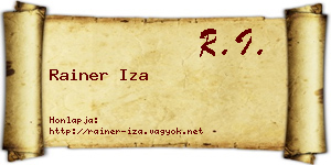 Rainer Iza névjegykártya